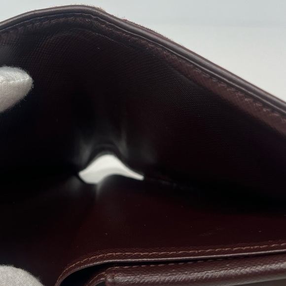 ♥️LOUIS VUITTON Deep Red Monogram Mini Lin Porte Billets Cartes Credit Wallet ❤️ - Picture 10 of 12